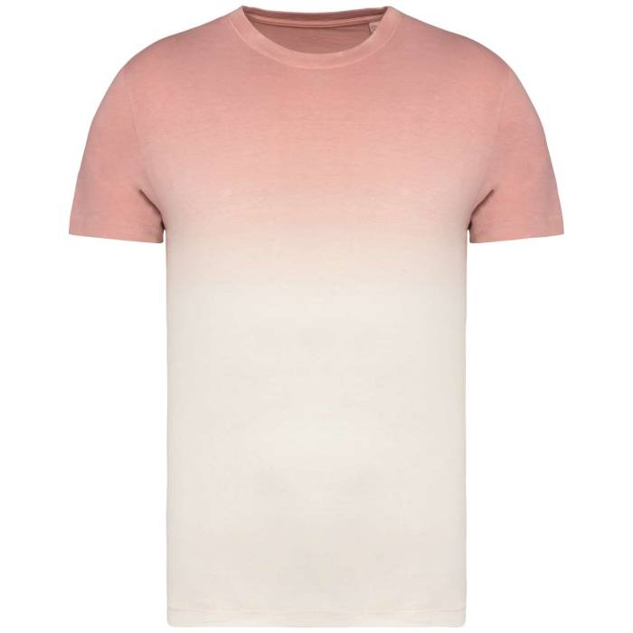 UNISEX ECO-FRIENDLY DIP DYE T-SHIRT - Dip Dye Petal Rose, #F3C7BA<br><small>UT-ns345ddpr-l</small>