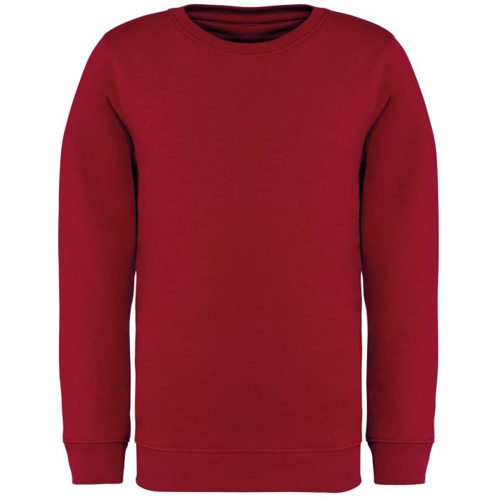 KIDS` ECO-FRIENDLY ROUND NECK SWEATSHIRT - Hibiscus Red, #781F1C<br><small>UT-ns403hre-10/12</small>