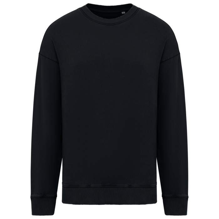UNISEX WASHED EFFECT OVERSIZE ROUND NECK SWEATSHIRT
