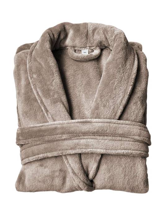 OLIMA CORAL FLEECE BATHROBE - Taupe, #998576<br><small>UT-olcb2600tp-m/l</small>