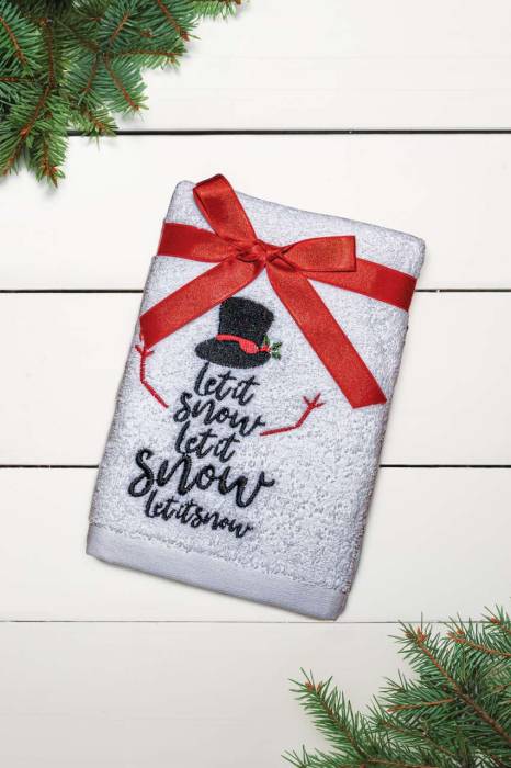 OLIMA CHRISTMAS TOWEL - LET IT SNOW SNOWMAN