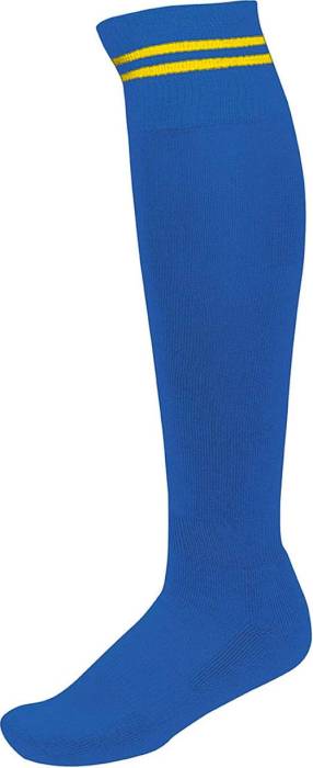 STRIPED SPORTS SOCKS - Dark Royal Blue/Sporty Yellow, #0039CC/#FFCF1C<br><small>UT-pa015dro/sye-47/50</small>