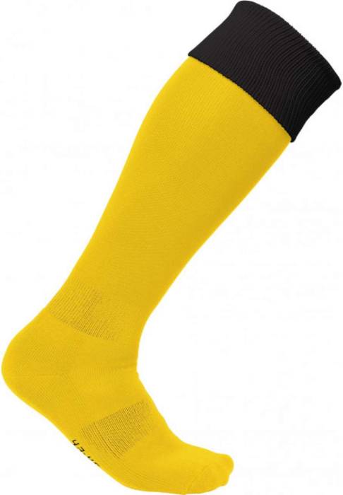 TWO-TONE SPORTS SOCKS - Sporty Yellow/Black, #FFCF1C/#000000<br><small>UT-pa0300sye/bl-27/30</small>