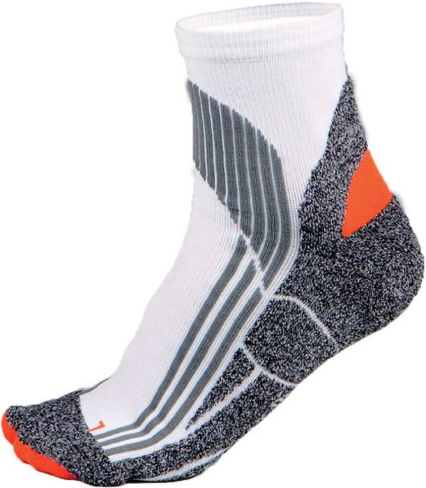 TECHNICAL SPORTS SOCKS - White/Grey/Orange, #FFFFFF/#6D9196/#FF6308<br><small>UT-pa035wh/gr-43/46</small>