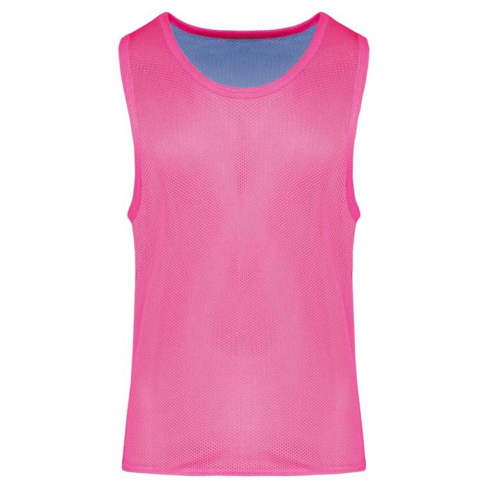 MULTI-SPORTS REVERSIBLE BIB - Fluorescent  Pink/Sporty Sky Blue, #EB5A81/#52a8ff<br><small>UT-pa042fpi/ssblu-l/xl</small>