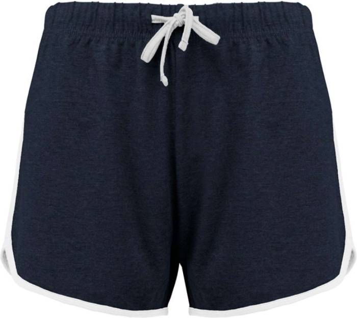 LADIES` SPORTS SHORTS - Navy/White, #2A3244/#FFFFFF<br><small>UT-pa1021nv/wh-2xl</small>