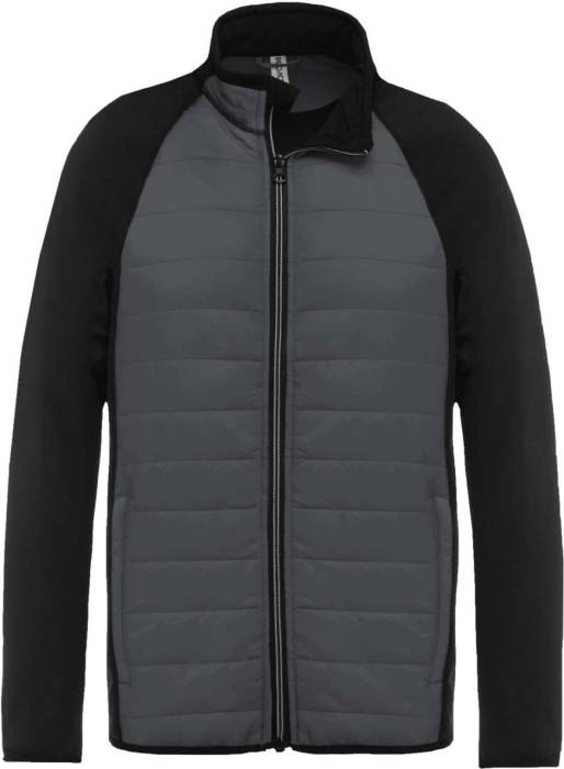 DUAL-FABRIC SPORTS JACKET - Sporty Grey/Black, #54585A/#000000<br><small>UT-pa233sp/bl-s</small>