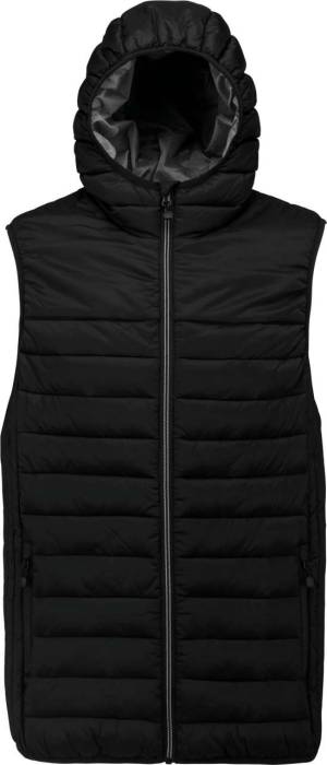 ADULT HOODED BODYWARMER - Black, #000000<br><small>UT-pa237bl-m</small>
