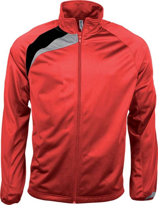 UNISEX TRACKSUIT TOP - Sporty Red/Black/Storm Grey, #B92E2B/#000000/#736F71<br><small>UT-pa306sre/bl-m</small>