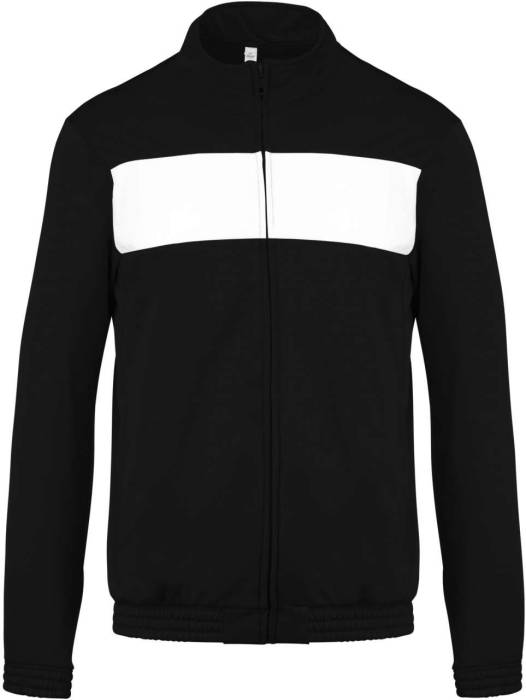 ADULT TRACKSUIT TOP - Black/White, #000000/#FFFFFF<br><small>UT-pa347bl/wh-2xl</small>
