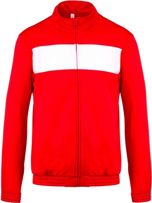 ADULT TRACKSUIT TOP - Sporty Red/White, #EB0024/#FFFFFF<br><small>UT-pa347sre/wh-3xl</small>