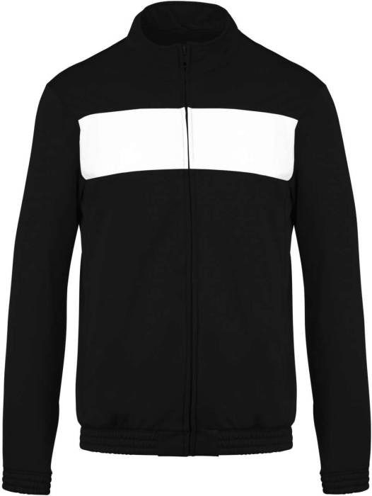 KIDS` TRACKSUIT TOP - Black/White, #000000/#FFFFFF<br><small>UT-pa348bl/wh-10/12</small>