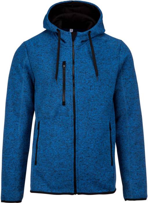 MEN`S HEATHER HOODED JACKET - Light Royal Blue Mélange, #5171A0<br><small>UT-pa365lrom-s</small>