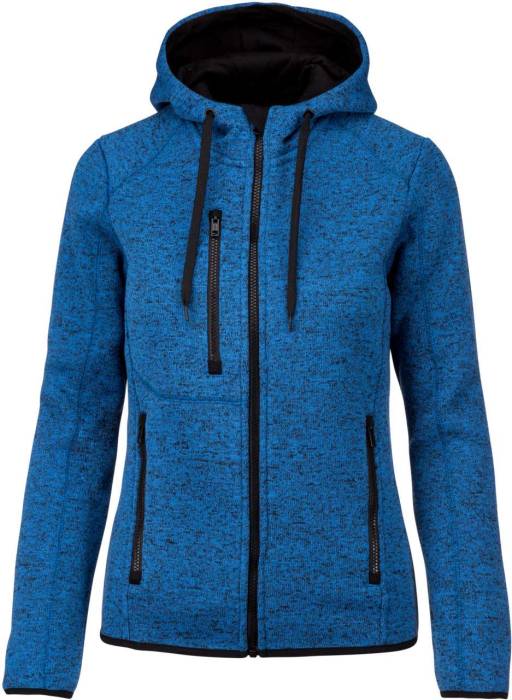 LADIES’ HEATHER HOODED JACKET - Light Royal Blue Mélange, #5171A0<br><small>UT-pa366lrom-2xl</small>