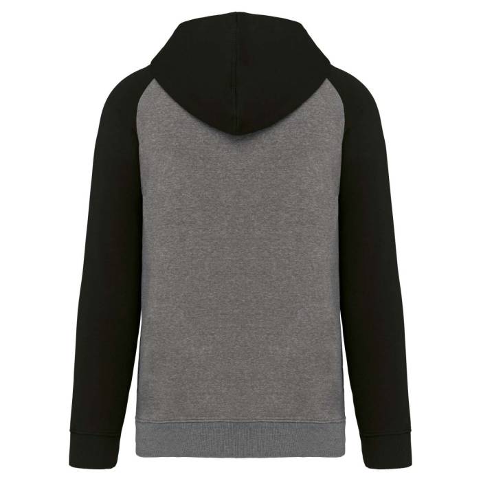 ADULT TWO-TONE HOODED SWEATSHIRT - Grey Heather/Black, #959CA6/#000000<br><small>UT-pa369grh/bl-3xl</small>