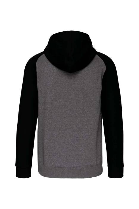 UNISEX TWO-TONE ZIPPED HOODED FLEECE JACKET - Grey Heather/Sporty Navy, #959CA6/#253746<br><small>UT-pa380grh/snv-l</small>