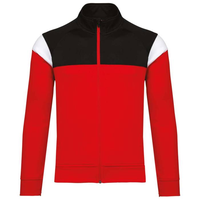 KIDS ZIPPED TRACKSUIT JACKET - Sporty Red/Black, #EB0024/#000000<br><small>UT-pa391sre/bl-10/12</small>