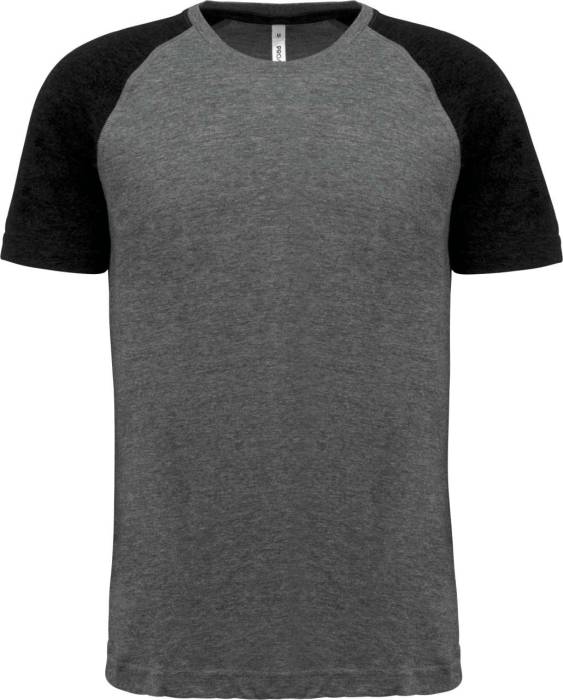 ADULT TRIBLEND TWO-TONE SPORTS SHORT-SLEEVED T-SHIRT - Grey Heather/Sporty Red Heather, #959CA6/#EB0024<br><small>UT-pa4010grh/srh-xl</small>