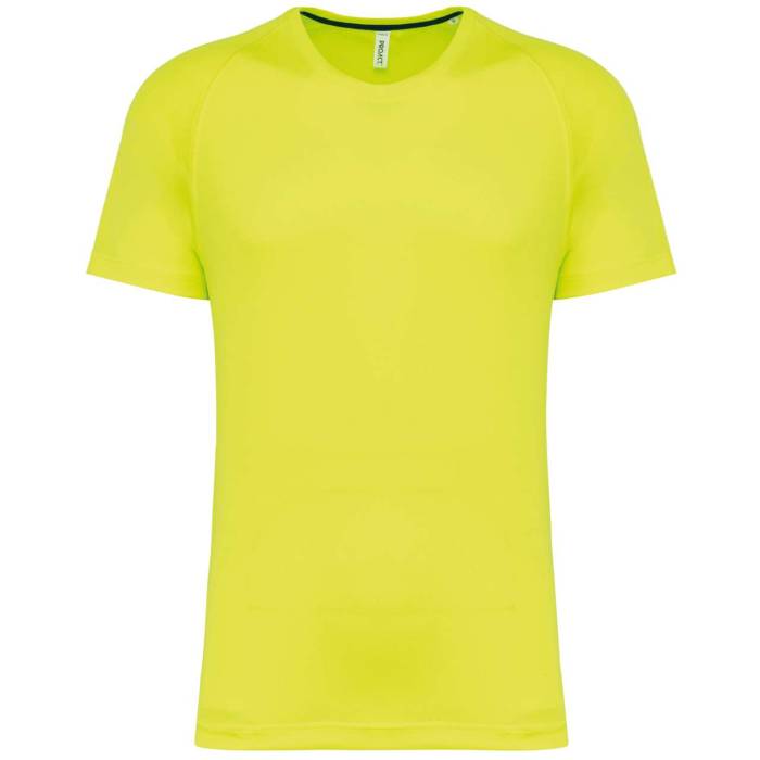 MEN`S RECYCLED ROUND NECK SPORTS T-SHIRT - Fluorescent Yellow, #D1FF2E<br><small>UT-pa4012fye-2xl</small>