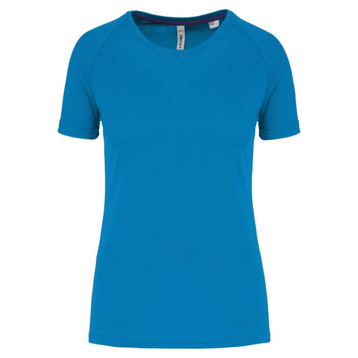 LADIES` RECYCLED ROUND NECK SPORTS T-SHIRT - Aqua Blue, #0076A8<br><small>UT-pa4013aq-s</small>
