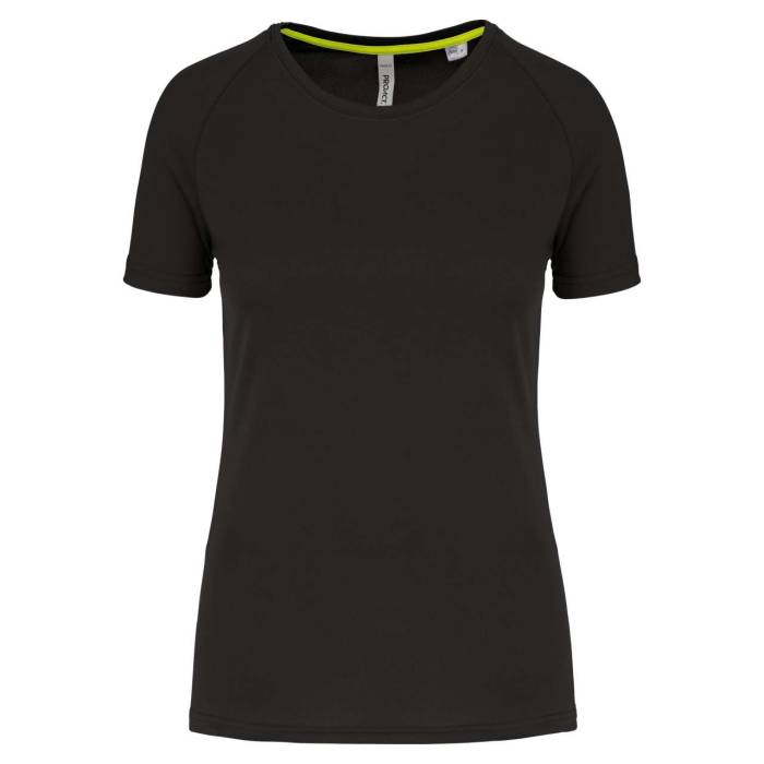 LADIES` RECYCLED ROUND NECK SPORTS T-SHIRT - Black, #000000<br><small>UT-pa4013bl-2xl</small>