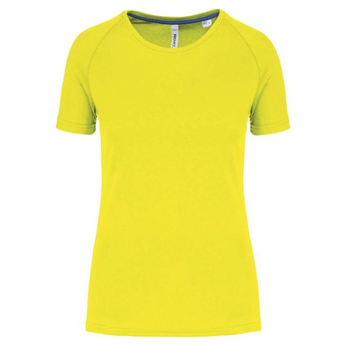 LADIES` RECYCLED ROUND NECK SPORTS T-SHIRT - Fluorescent Yellow, #D1FF2E<br><small>UT-pa4013fye-2xl</small>
