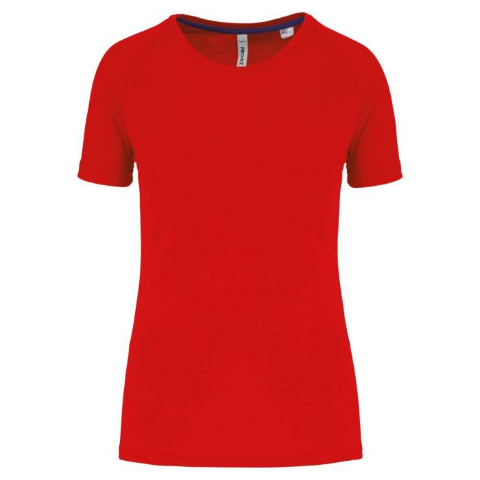 LADIES` RECYCLED ROUND NECK SPORTS T-SHIRT - Red, #DA0043<br><small>UT-pa4013re-l</small>