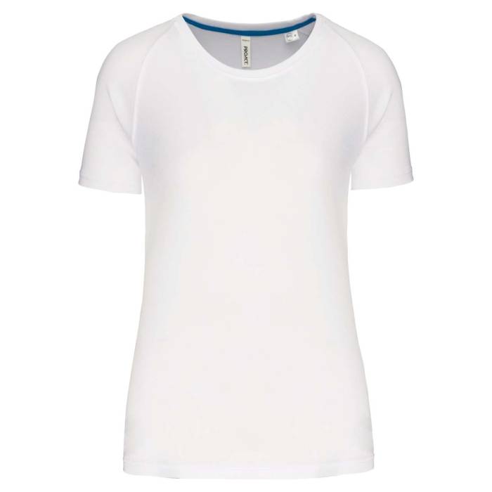 LADIES` RECYCLED ROUND NECK SPORTS T-SHIRT - White, #FFFFFF<br><small>UT-pa4013wh-2xl</small>