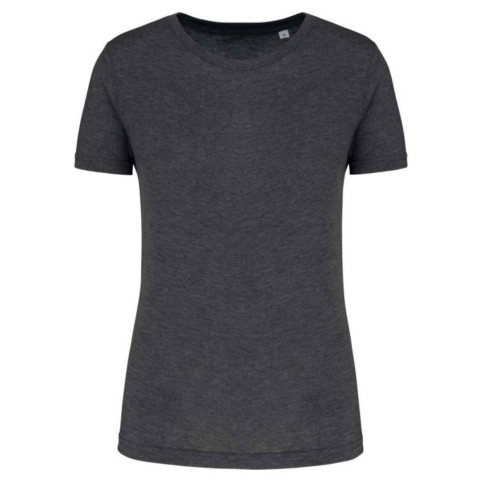 LADIES` TRIBLEND ROUND NECK SPORTS T-SHIRT - Dark Grey Heather, #424B58<br><small>UT-pa4021dgh-xs</small>