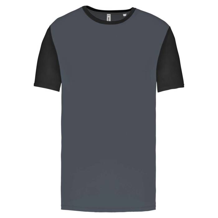 ADULTS` BICOLOUR SHORT-SLEEVED T-SHIRT - Sporty Grey/Black, #54585A/#000000<br><small>UT-pa4023sp/bl-2xl</small>