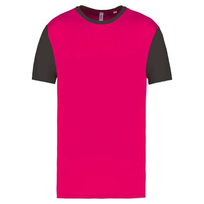 ADULTS` BICOLOUR SHORT-SLEEVED T-SHIRT - Sporty Pink/Dark Grey, #d33669/#3f3c3c<br><small>UT-pa4023spi/dg-2xl</small>