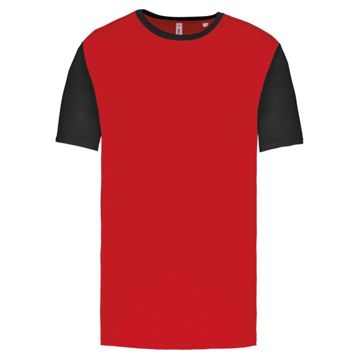ADULTS` BICOLOUR SHORT-SLEEVED T-SHIRT - Sporty Red/Black, #EB0024/#000000<br><small>UT-pa4023sre/bl-2xl</small>
