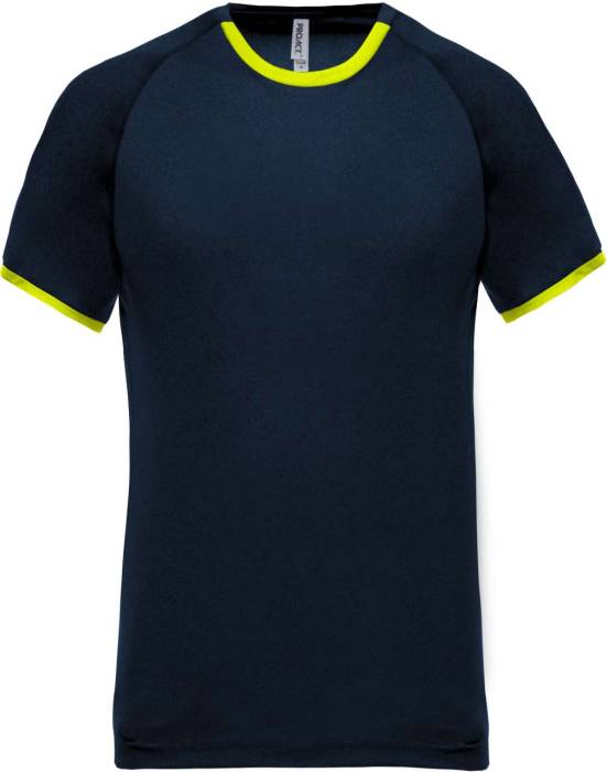 PERFORMANCE T-SHIRT - Navy Heather/Fluorescent Yellow, #22314E/#D5E344<br><small>UT-pa406nvh/fly-l</small>