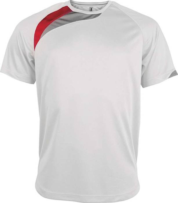 ADULTS SHORT-SLEEVED JERSEY - White/Sporty Red/Storm Grey, #FFFFFF/#EB0024/#736F71<br><small>UT-pa436wh/re-2xl</small>