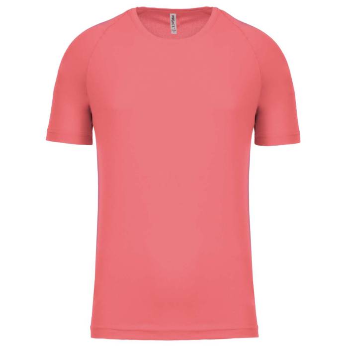 MEN`S SHORT-SLEEVED SPORTS T-SHIRT - Coral, #E35456<br><small>UT-pa438crl-2xl</small>