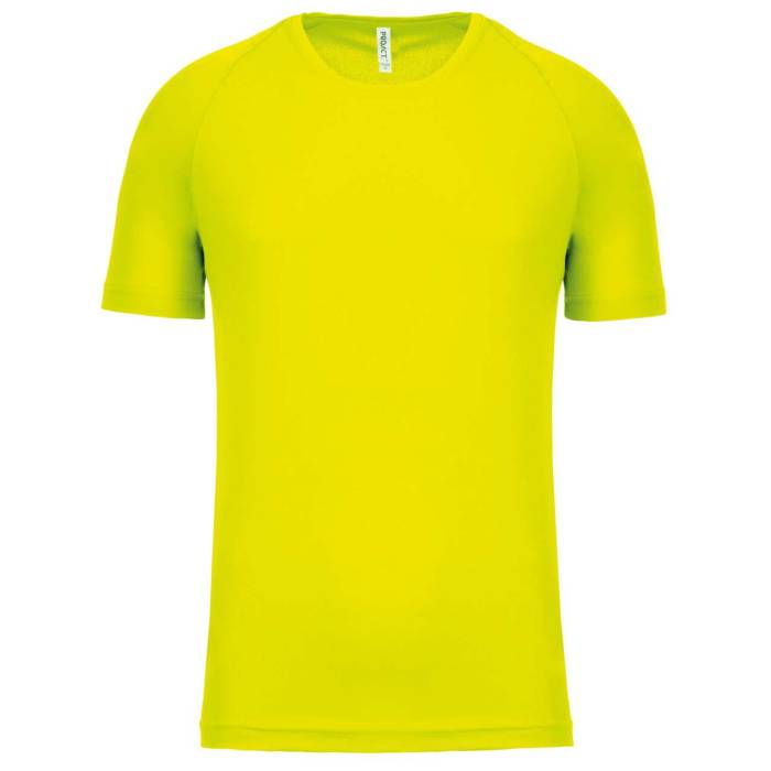 MEN`S SHORT-SLEEVED SPORTS T-SHIRT - Fluorescent Yellow, #D1FF2E<br><small>UT-pa438fy-l</small>