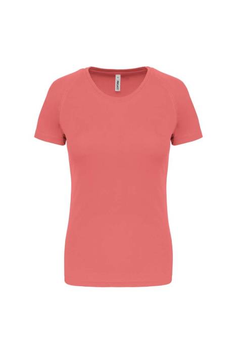 LADIES` SHORT-SLEEVED SPORTS T-SHIRT - Coral, #E35456<br><small>UT-pa439crl-2xl</small>