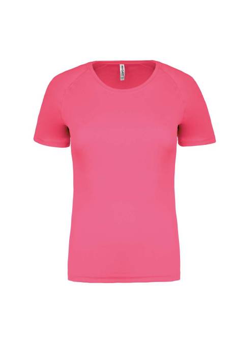 LADIES` SHORT-SLEEVED SPORTS T-SHIRT - Fluorescent Pink, #EB5A81<br><small>UT-pa439fpi-l</small>