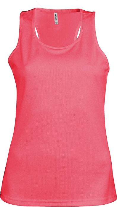 LADIES` SPORTS VEST - Fluorescent Pink, #EB5A81<br><small>UT-pa442fpi-m</small>