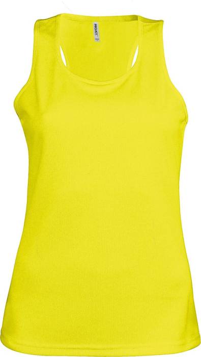 LADIES` SPORTS VEST - Fluorescent Yellow, #D1FF2E<br><small>UT-pa442fy-m</small>