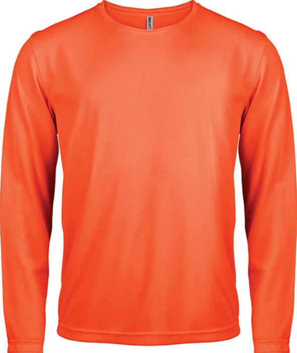 MEN`S LONG-SLEEVED SPORTS T-SHIRT - Fluorescent Orange, #FF680A<br><small>UT-pa443for-2xl</small>