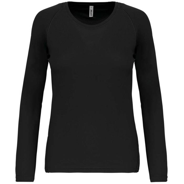 LADIES` LONG-SLEEVED SPORTS T-SHIRT - Black, #000000<br><small>UT-pa444bl-l</small>