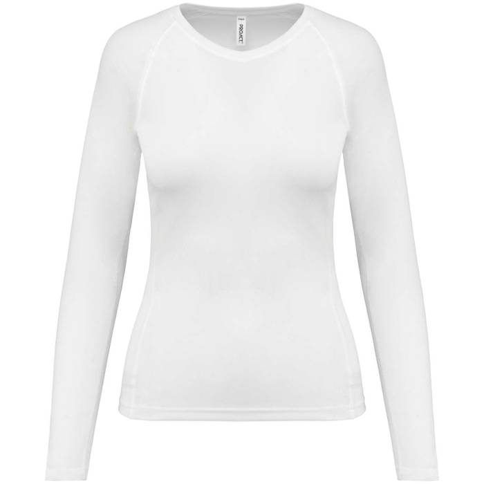 LADIES` LONG-SLEEVED SPORTS T-SHIRT - White, #FFFFFF<br><small>UT-pa444wh-l</small>