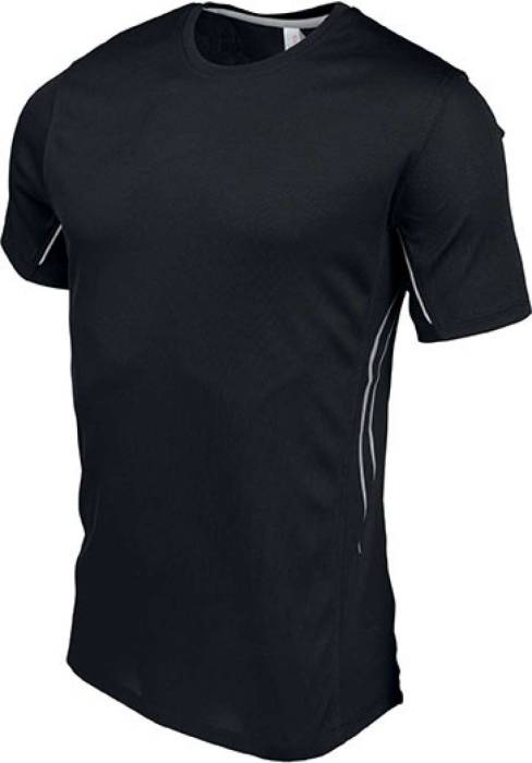 MEN`S SHORT-SLEEVED SPORTS T-SHIRT - Black/Silver, #000000/#AEA8A5<br><small>UT-pa465bl/si-l</small>