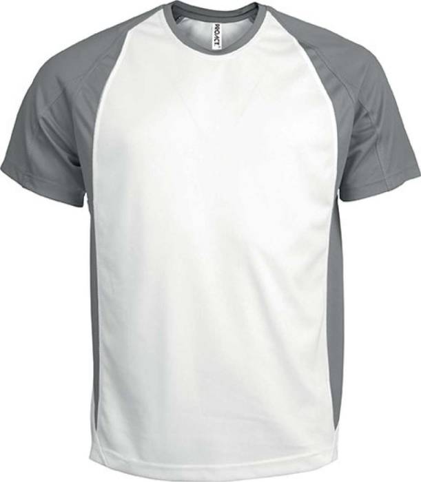 UNISEX TWO-TONE SHORT-SLEEVED T-SHIRT - White/Red, #FFFFFF/#DA0043<br><small>UT-pa467wh/re-m</small>