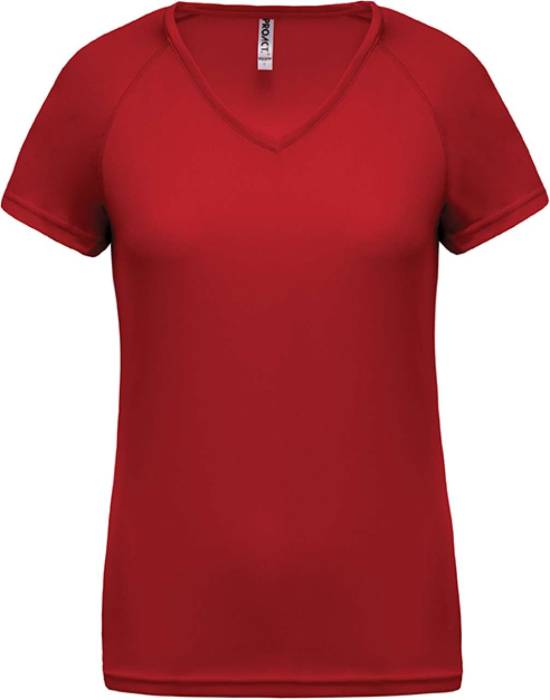 LADIES’ V-NECK SHORT SLEEVE SPORTS T-SHIRT