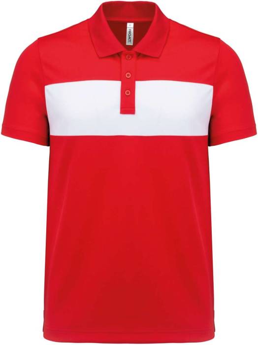 ADULT SHORT-SLEEVED POLO-SHIRT - Sporty Red/White, #EB0024/#FFFFFF<br><small>UT-pa493sre/wh-2xl</small>
