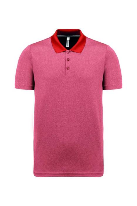 ADULT SHORT-SLEEVED MARL POLO SHIRT - Coral Heather, #E35456<br><small>UT-pa496crlh-2xl</small>