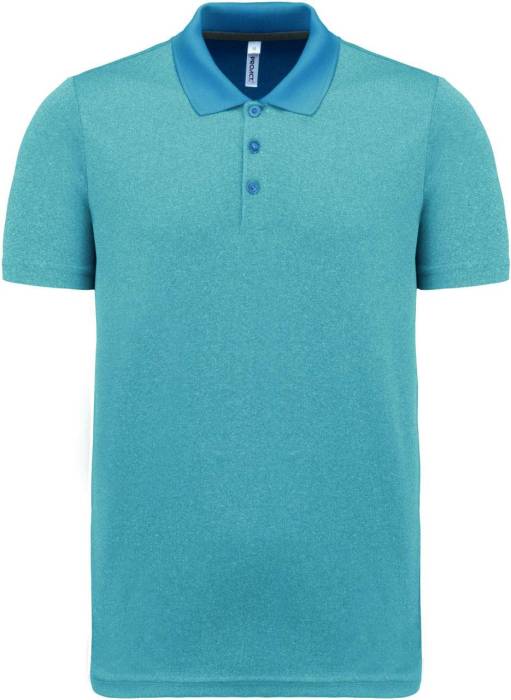 ADULT SHORT-SLEEVED MARL POLO SHIRT - Steel Blue Heather, #8CB3C6<br><small>UT-pa496sbh-2xl</small>