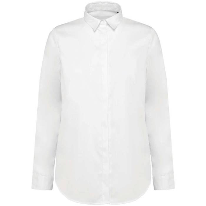LADIES` LONG-SLEEVED TWILL SHIRT - White, #ECECFC<br><small>UT-pk507wh-2xl</small>